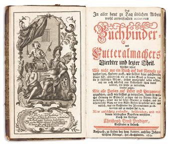 Prediger, Christoph Ernst (fl. circa 1750) Buchbinder und Futteralmachers.